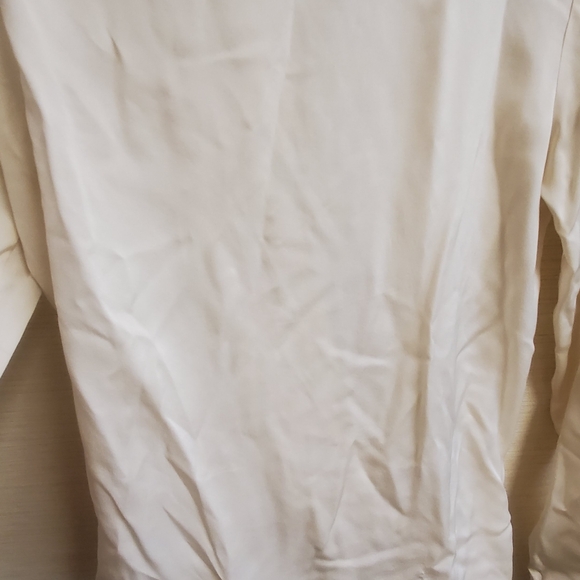 Theory 100% silk cream faux wrap blouse - Picture 4 of 4